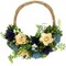 Northlight 12" Blue and Tan Poppy Floral Wooden Spring Basket Wreath